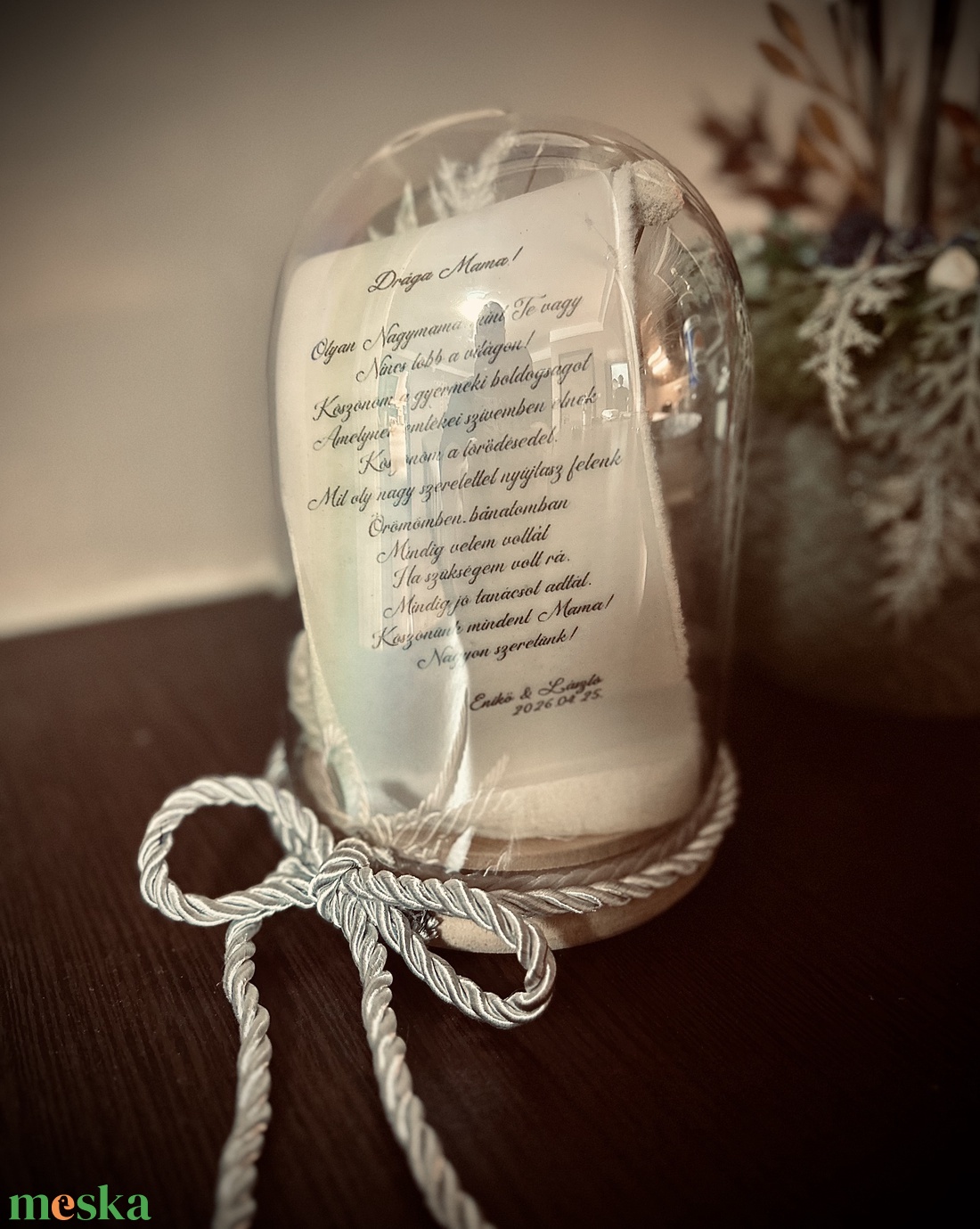     Örök pillanat � idézetes virágkompozíció üvegbúrában - otthon & életmód - virágdekoráció - virágok - virágbox - Meska.hu