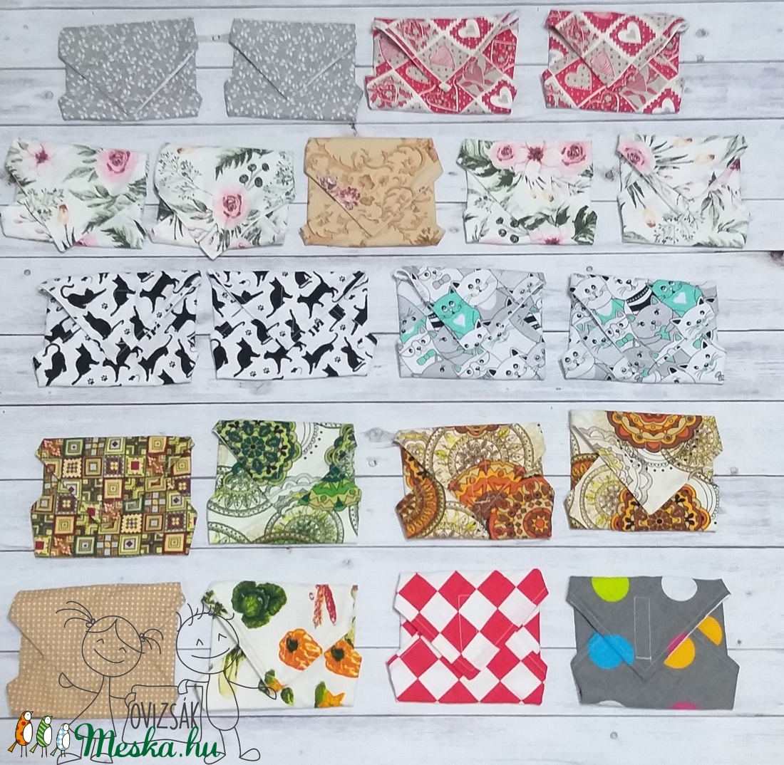 Textil szalvéta / újraszalvéta csomag, többféle minta - táska & tok - uzsonna- & ebéd tartó - szendvics csomagoló - Meska.hu Textil szalvéta / újraszalvéta csomag, többféle minta - táska & tok - uzsonna- & ebéd tartó - szendvics csomagoló - Meska.hu
