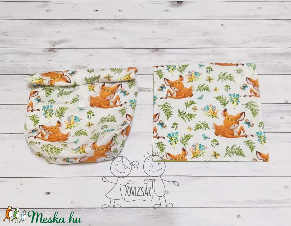 Uzsonnás zsák textilszalvétával - Őzike mintás - táska & tok - bevásárlás & shopper táska - kenyeres zsák - Meska.hu Uzsonnás zsák textilszalvétával - Őzike mintás - táska & tok - bevásárlás & shopper táska - kenyeres zsák - Meska.hu