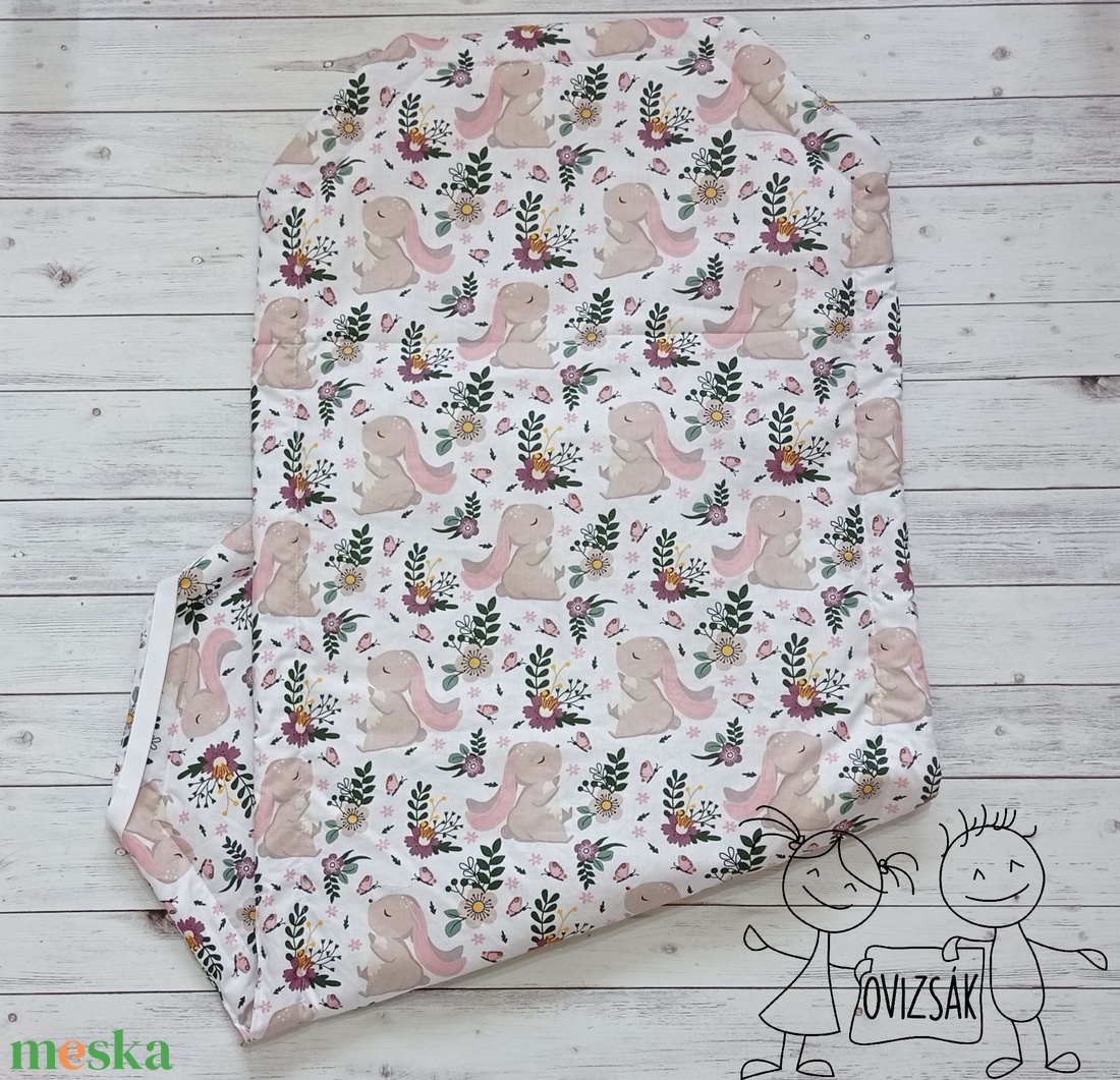 Nyuszi mintás ovis vagy kisgyermek ágynemű + ovizsák tornazsák szett + derékalj - játék & sport - ovis felszerelés - ovis szett - Meska.hu