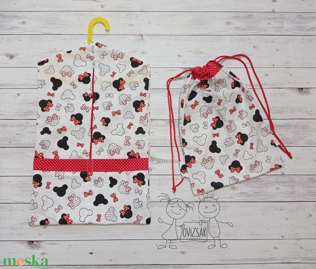 Minnie egér mintás ovis vagy kisgyermek ágynemű + ovizsák tornazsák szett + derékalj - játék & sport - ovis felszerelés - ovis szett - Meska.hu