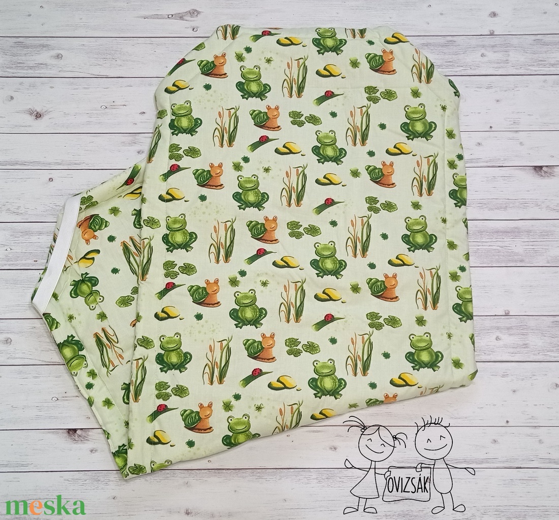 Békás csigás ovis vagy kisgyermek ágynemű szett + ovizsák tornazsák szett + derékalj  - játék & sport - ovis felszerelés - ovis szett - Meska.hu