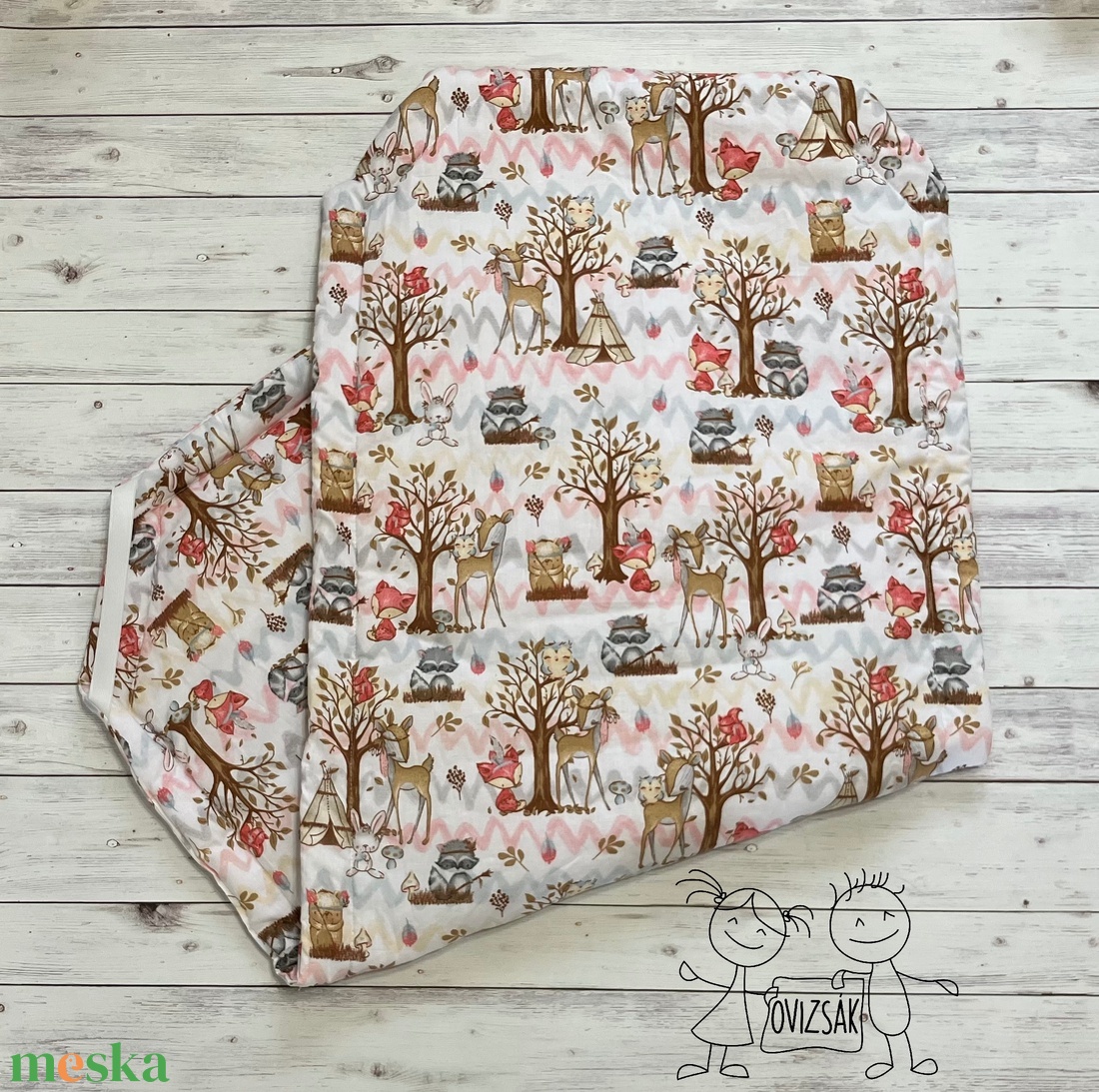 Erdei állatos ovis vagy kisgyermek ágynemű szett + ovizsák tornazsák szett + derékalj  - játék & sport - ovis felszerelés - ovis szett - Meska.hu