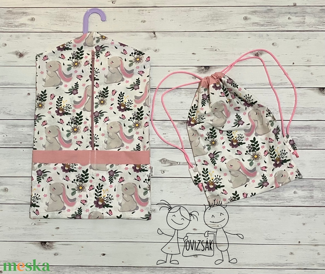 Nyuszi mintás ovizsák és tornazsák szett - játék & sport - ovis felszerelés - ovis szett - Meska.hu
