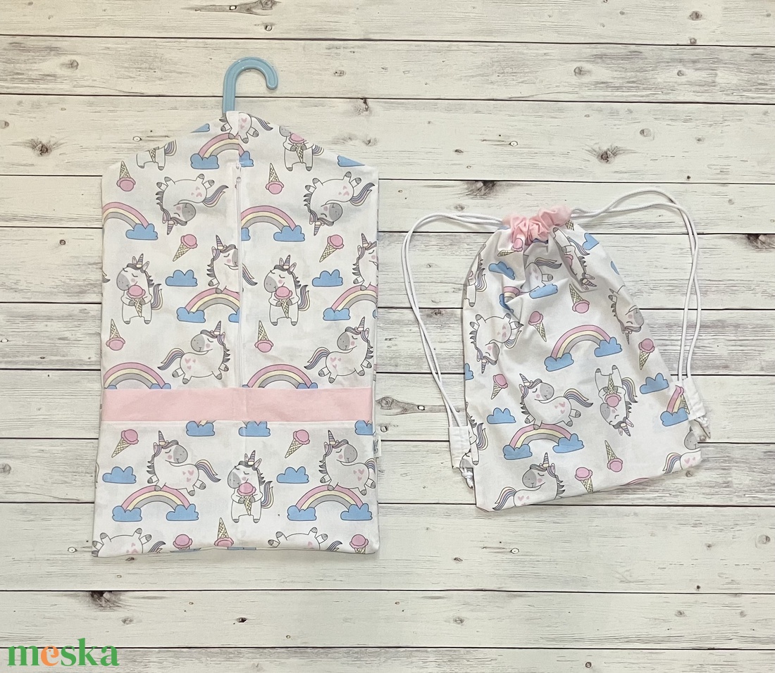 Unikornis és fagyi mintás ovis vagy kisgyermek ágynemű + ovizsák tornazsák szett + derékalj - játék & sport - ovis felszerelés - ovis szett - Meska.hu