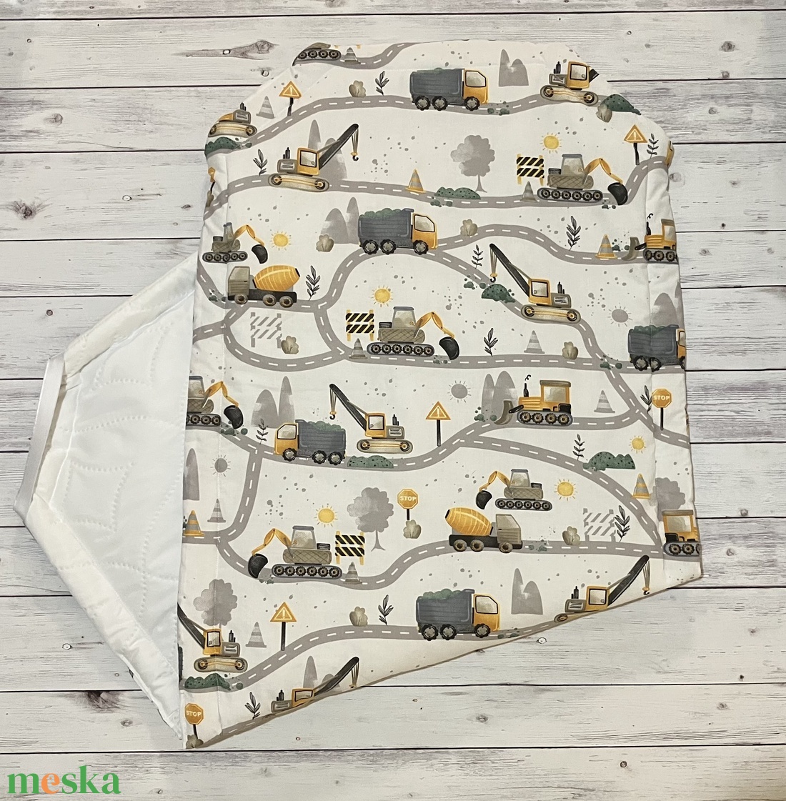 Munkagép / markoló mintás ovis vagy kisgyermek ágynemű szett (minkys) + ovizsák tornazsák szett + derékalj - játék & sport - ovis felszerelés - ovis szett - Meska.hu