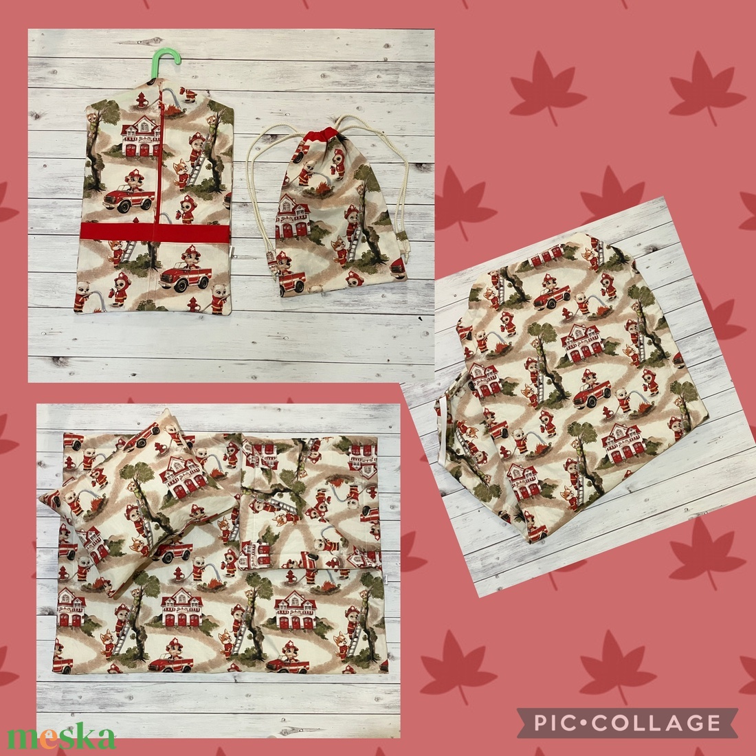 Tűzoltó kutya mintás ovis vagy kisgyermek ágyneműhuzat szett + ovizsák tornazsák szett + derékalj  - játék & sport - ovis felszerelés - ovis szett - Meska.hu