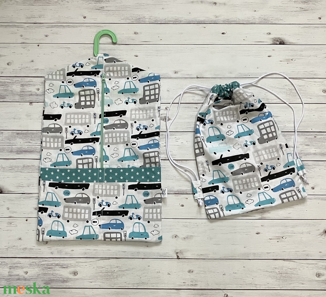 Menta autós ovizsák és tornazsák szett - játék & sport - ovis felszerelés - ovis szett - Meska.hu