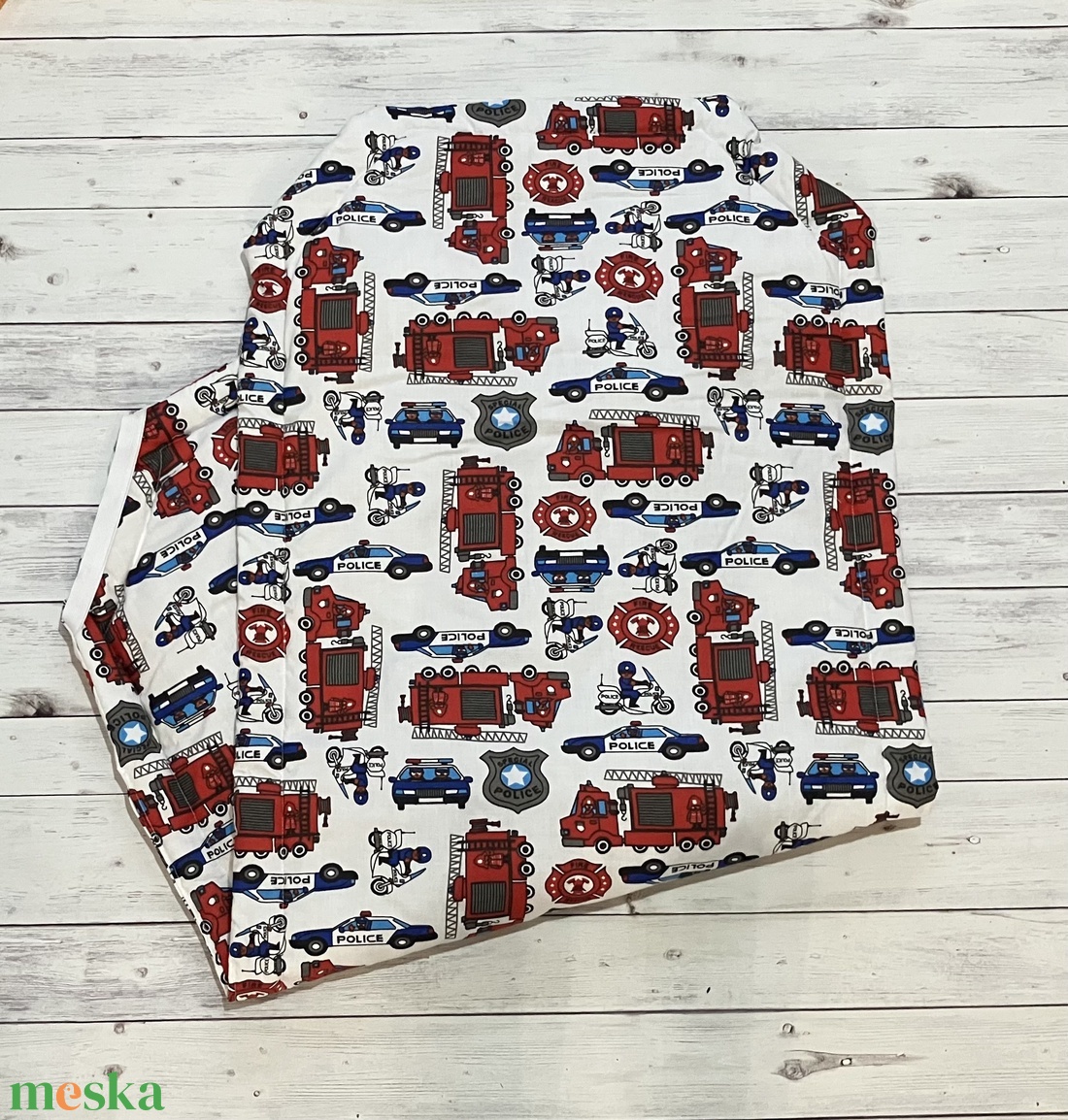 Tűzoltós rendőrös ovis vagy kisgyermek ágynemű szett + ovizsák tornazsák szett + derékalj  - játék & sport - ovis felszerelés - ovis szett - Meska.hu