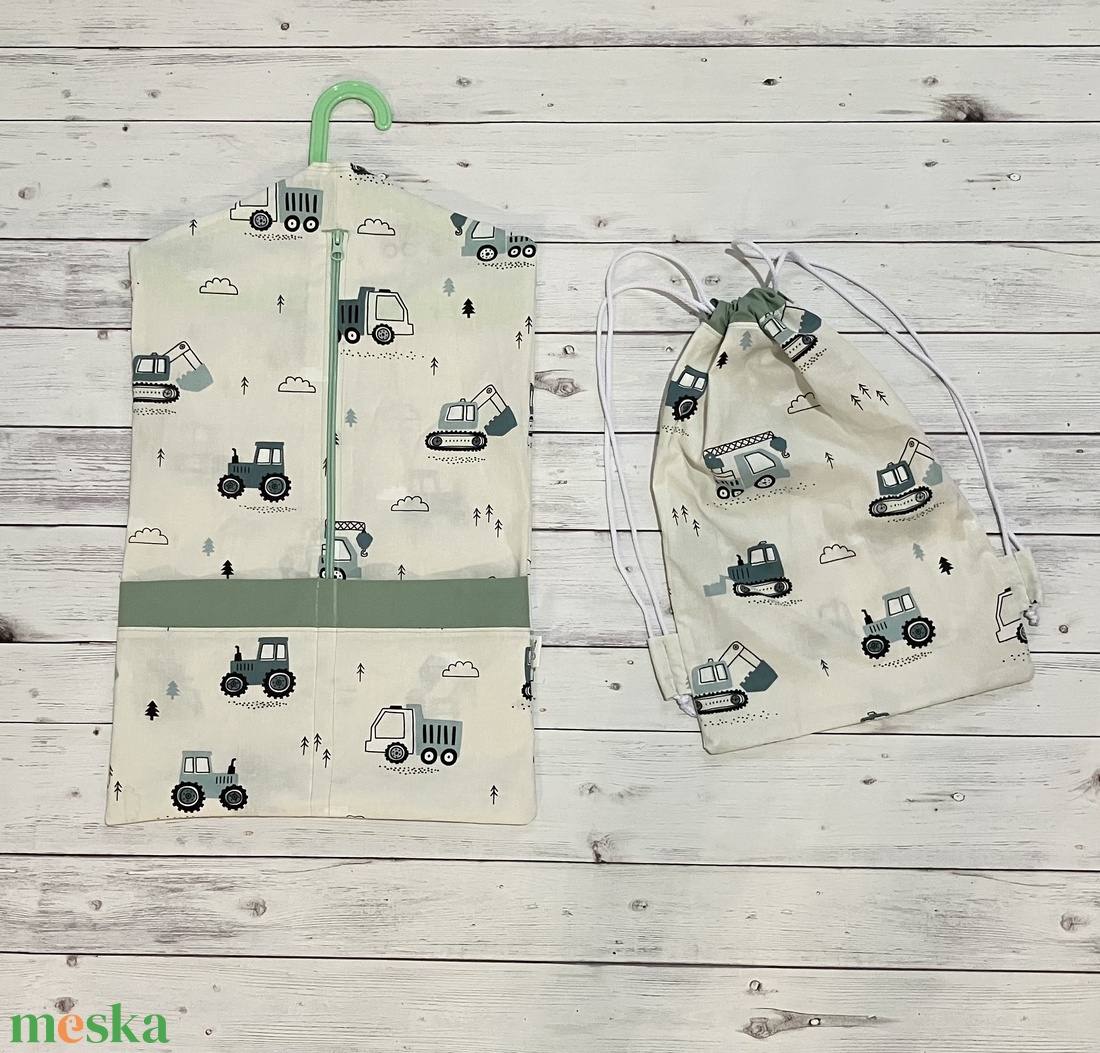 Munkagépes traktoros ovizsák és tornazsák szett - játék & sport - ovis felszerelés - ovis zsák - Meska.hu