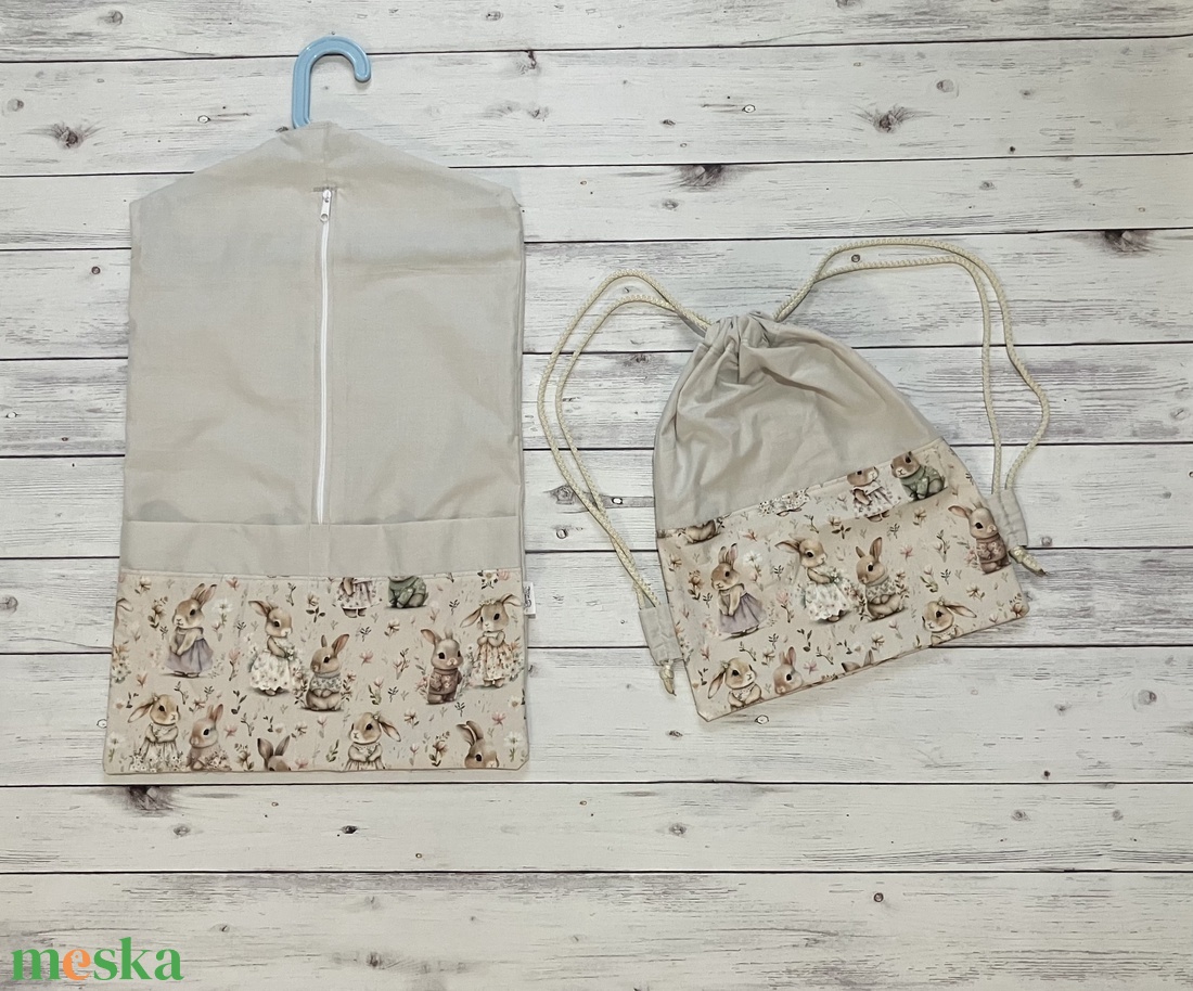 Nyuszi mintás ovizsák és tornazsák szett - játék & sport - ovis felszerelés - ovis szett - Meska.hu