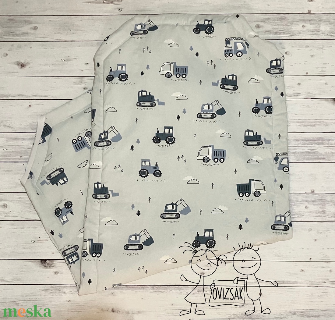 Munkagépes ovis vagy kisgyermek ágynemű szett + ovizsák tornazsák szett + derékalj  - játék & sport - ovis felszerelés - ovis szett - Meska.hu