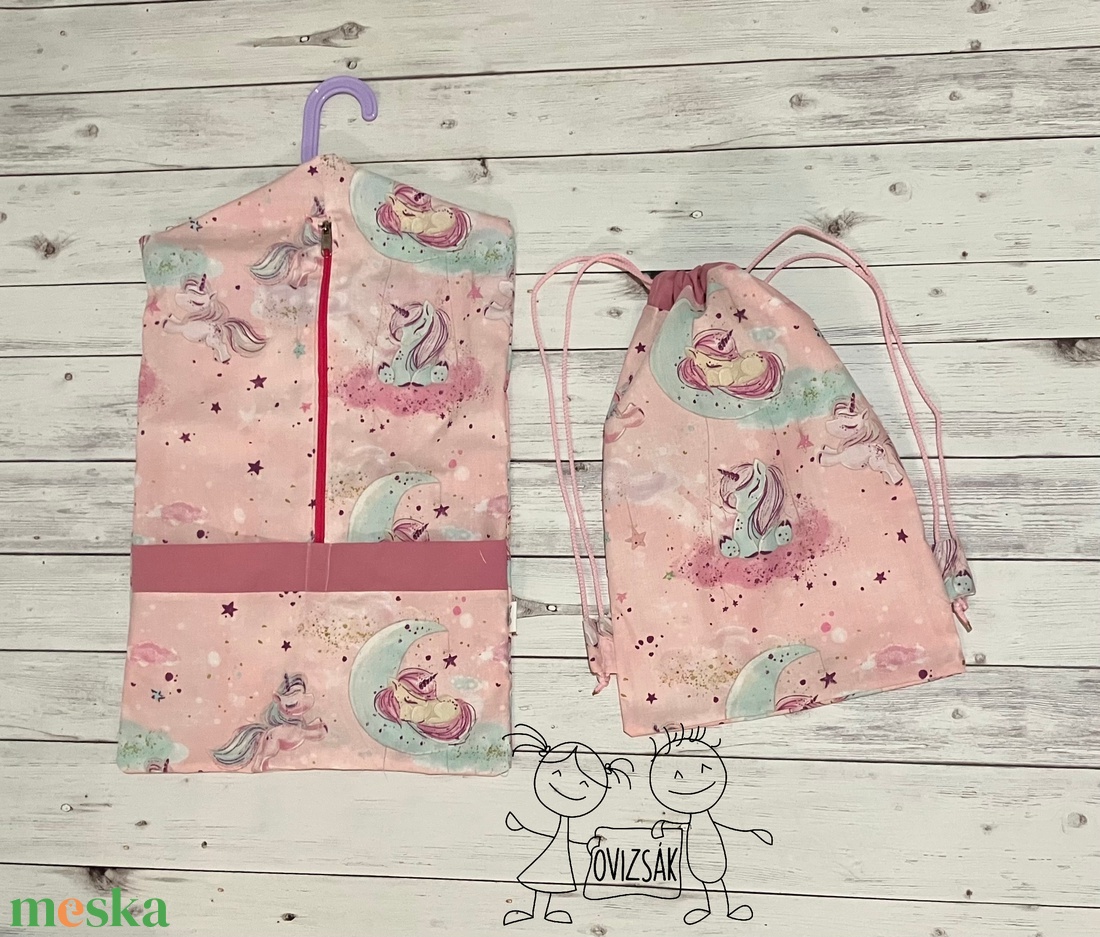 Unikornis mintás ovis vagy kisgyermek ágynemű szett + ovizsák tornazsák szett + derékalj  - játék & sport - ovis felszerelés - ovis szett - Meska.hu