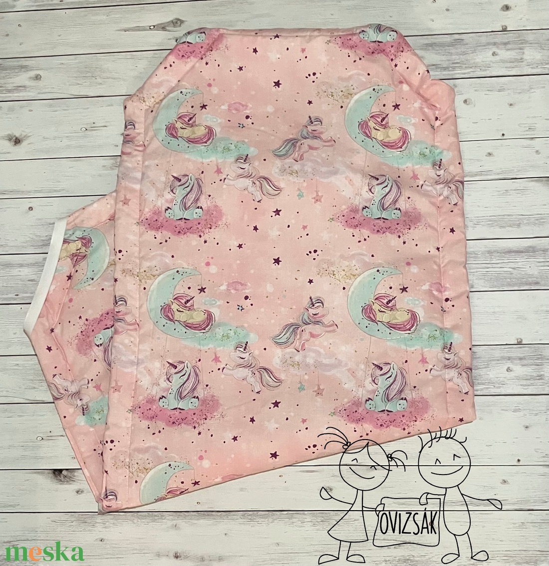 Unikornis mintás ovis vagy kisgyermek ágynemű szett + ovizsák tornazsák szett + derékalj  - játék & sport - ovis felszerelés - ovis szett - Meska.hu