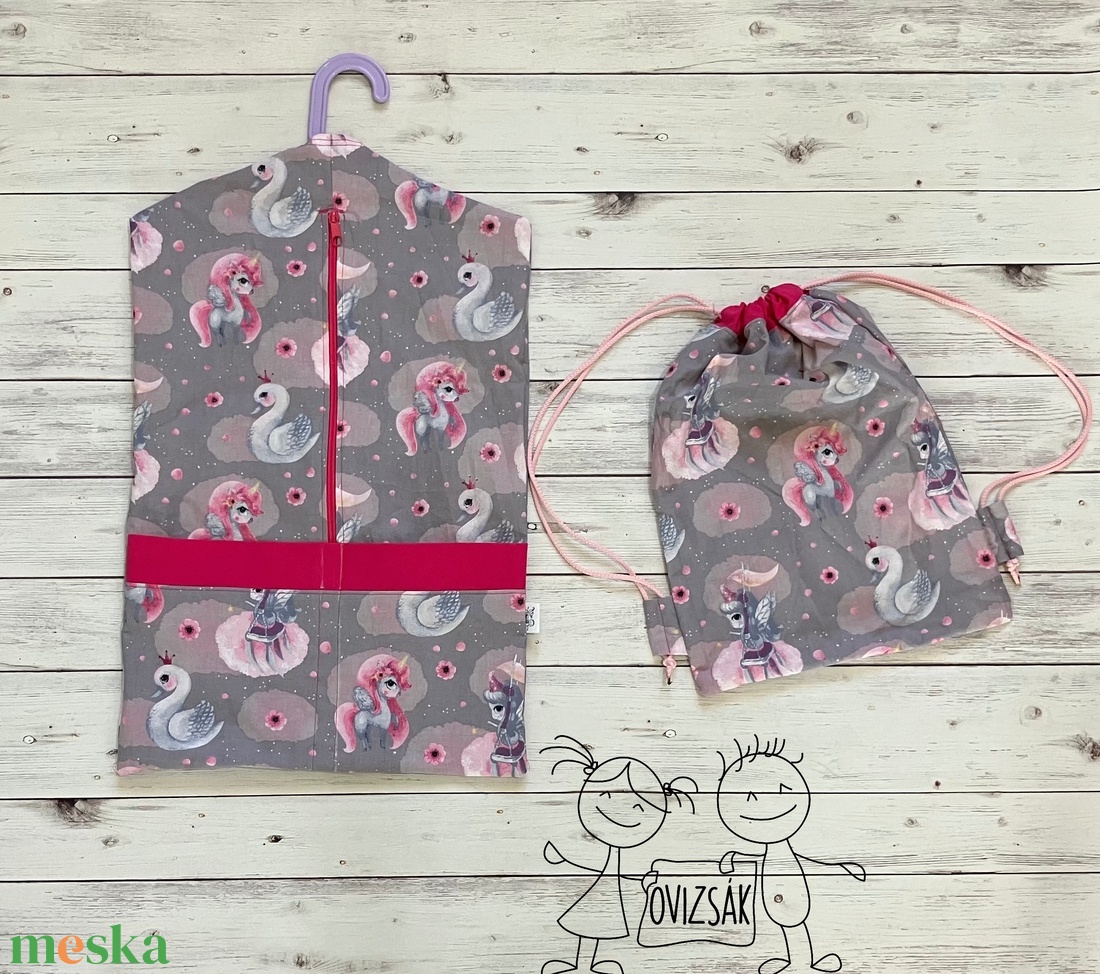 Unikornis és hattyú mintás ovis vagy kisgyermek ágynemű + ovizsák tornazsák szett + derékalj - játék & sport - ovis felszerelés - ovis szett - Meska.hu