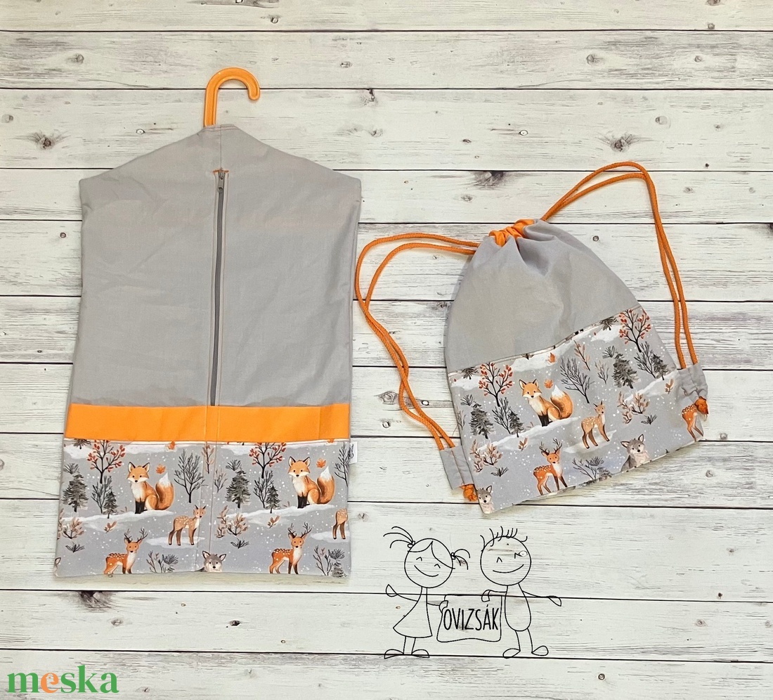Róka mintás ovizsák és tornazsák szett - játék & sport - ovis felszerelés - ovis szett - Meska.hu