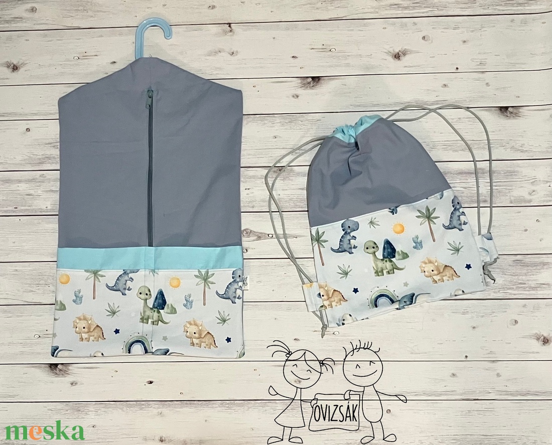 Dínó mintás ovizsák és tornazsák szett - játék & sport - ovis felszerelés - ovis szett - Meska.hu