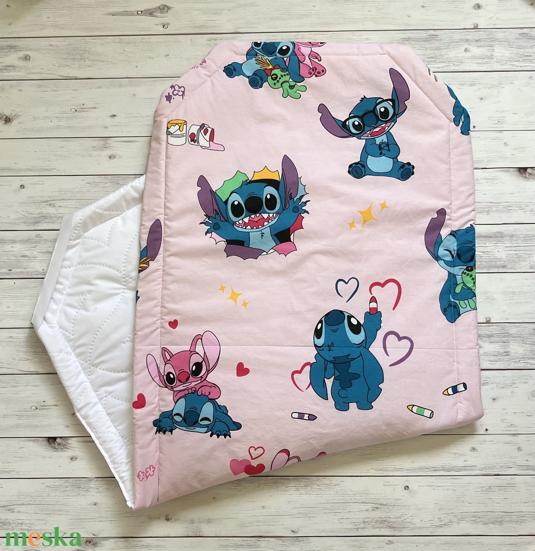 Vízhatlan ovis bélelt lepedő, derékalj, óvodai fektetőre - stitch - játék & sport - ovis felszerelés - ovis lepedő - Meska.hu