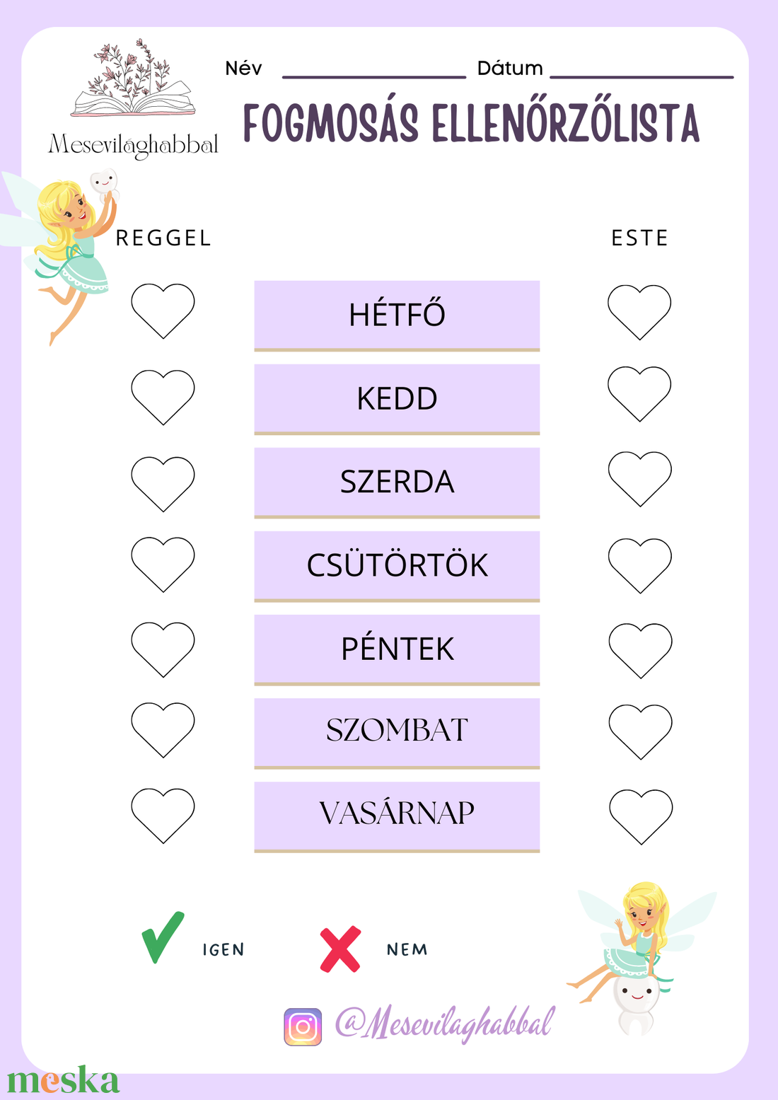 Fogtündér levél, fogmosási ellenőrző lista, kiesett fogak vezetése, oklevél - játék & sport - készségfejlesztő és logikai játék - logikai játékok - Meska.hu