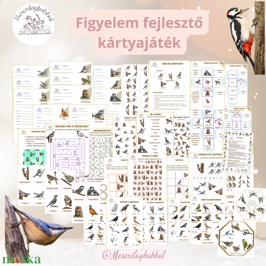 Madaras logikai játék csomag foglalkoztató cortex dobble bingo - játék & sport - készségfejlesztő és logikai játék - memória játékok - Meska.hu Madaras logikai játék csomag foglalkoztató cortex dobble bingo - játék & sport - készségfejlesztő és logikai játék - memória játékok - Meska.hu