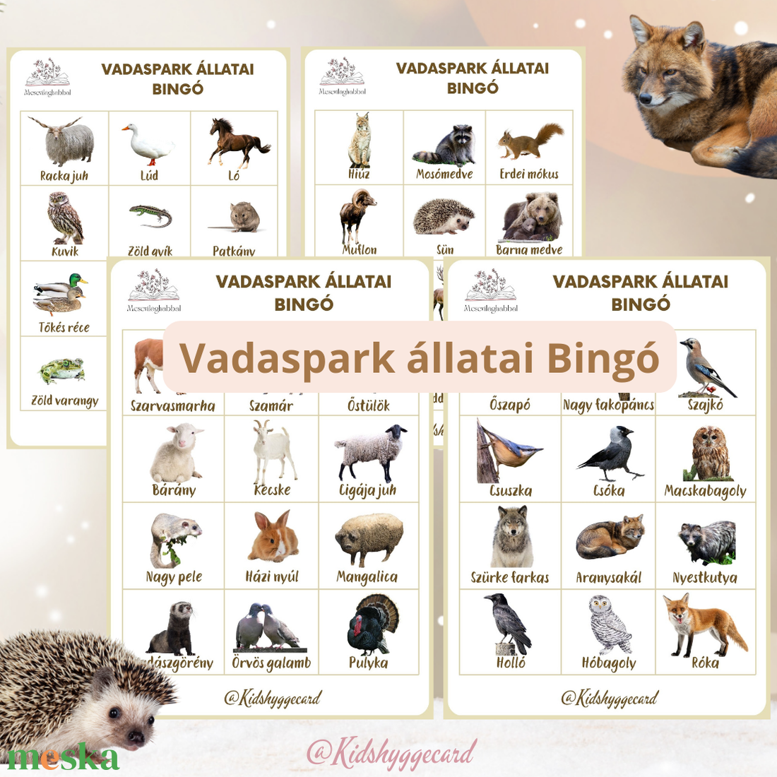 Bingo / Találd ki Erdei / Házi állatok 4 lap vadaspark állatai - játék & sport - készségfejlesztő és logikai játék - memória játékok - Meska.hu Bingo / Találd ki Erdei / Házi állatok 4 lap vadaspark állatai - játék & sport - készségfejlesztő és logikai játék - memória játékok - Meska.hu