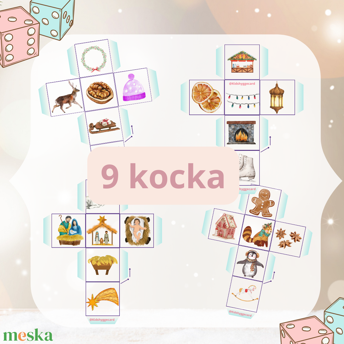 Téli Karácsonyi Mese kocka társasjáték - karácsony - mikulás - mikulás ajándékok - Meska.hu Téli Karácsonyi Mese kocka társasjáték - karácsony - mikulás - mikulás ajándékok - Meska.hu