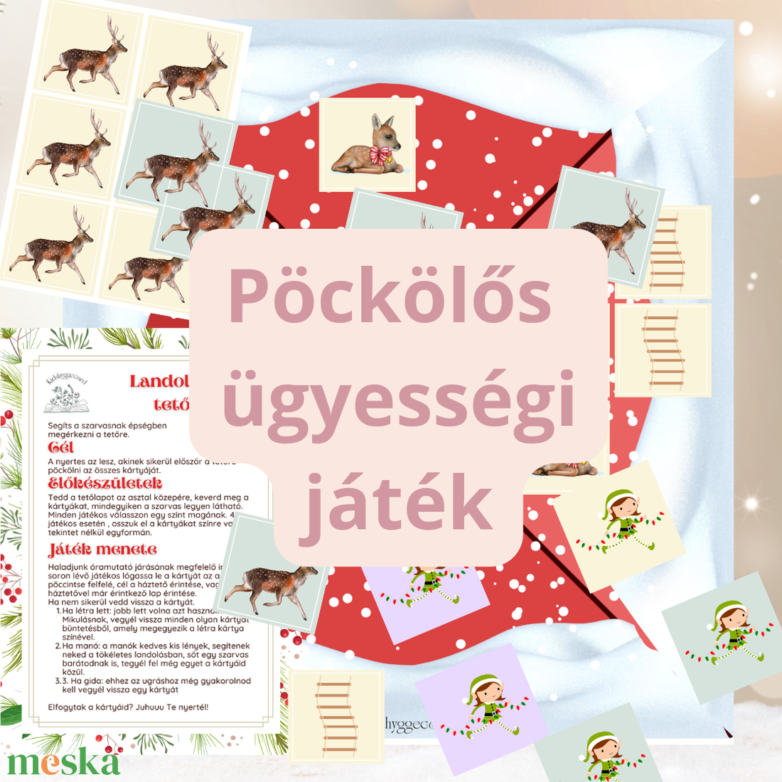 Téli pöckölős ügyességi játék - karácsony - mikulás - mikulás ajándékok - Meska.hu Téli pöckölős ügyességi játék - karácsony - mikulás - mikulás ajándékok - Meska.hu