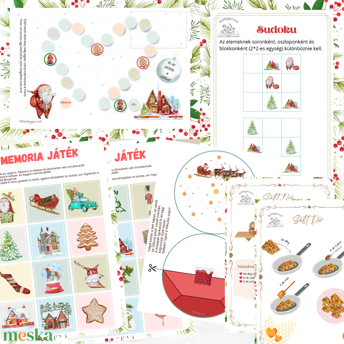 KCS4 Téli Karácsonyi Társas Infografikus recept Memória játék Sudoku Télapó reptető - karácsony - mikulás - mikulás ajándékok - Meska.hu KCS4 Téli Karácsonyi Társas Infografikus recept Memória játék Sudoku Télapó reptető - karácsony - mikulás - mikulás ajándékok - Meska.hu