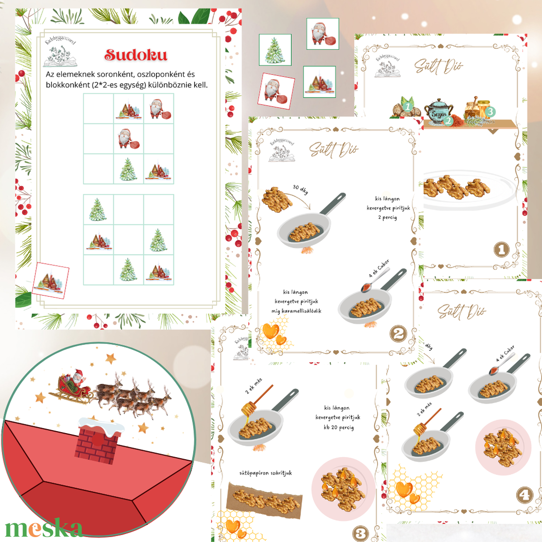 KCS4 Téli Karácsonyi Társas Infografikus recept Memória játék Sudoku Télapó reptető - karácsony - mikulás - mikulás ajándékok - Meska.hu KCS4 Téli Karácsonyi Társas Infografikus recept Memória játék Sudoku Télapó reptető - karácsony - mikulás - mikulás ajándékok - Meska.hu