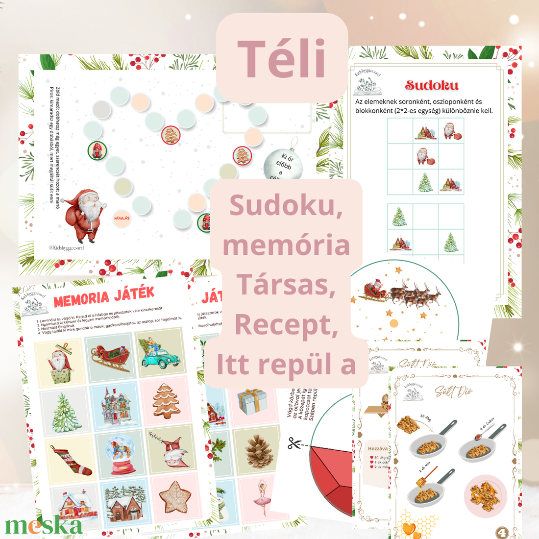 KCS4 Téli Karácsonyi Társas Infografikus recept Memória játék Sudoku Télapó reptető - karácsony - mikulás - mikulás ajándékok - Meska.hu KCS4 Téli Karácsonyi Társas Infografikus recept Memória játék Sudoku Télapó reptető - karácsony - mikulás - mikulás ajándékok - Meska.hu
