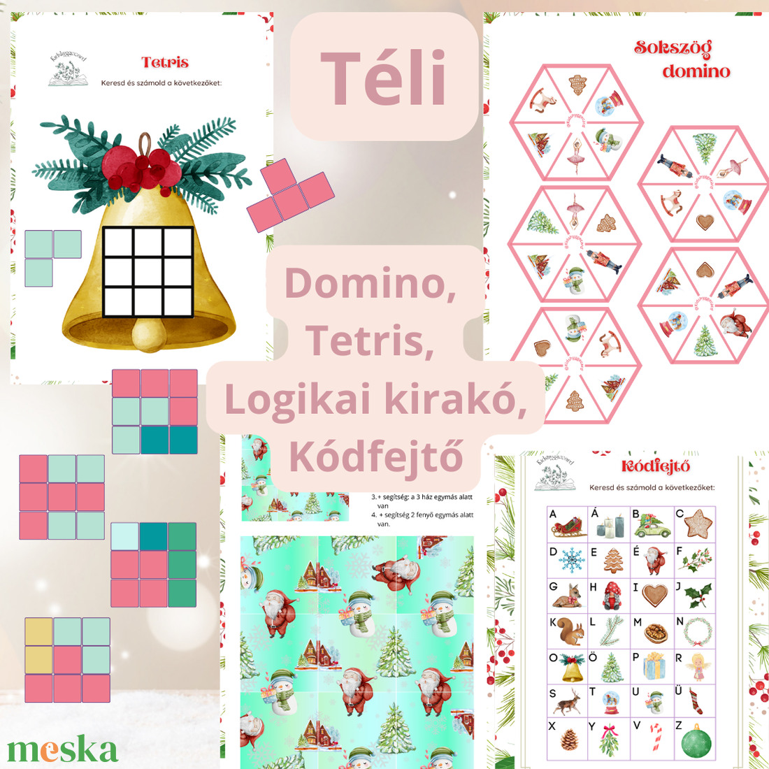 KCS2 Téli Karácsonyi Domino, Tetris, Kódfejtő, Logikai - karácsony - mikulás - mikulás ajándékok - Meska.hu KCS2 Téli Karácsonyi Domino, Tetris, Kódfejtő, Logikai - karácsony - mikulás - mikulás ajándékok - Meska.hu