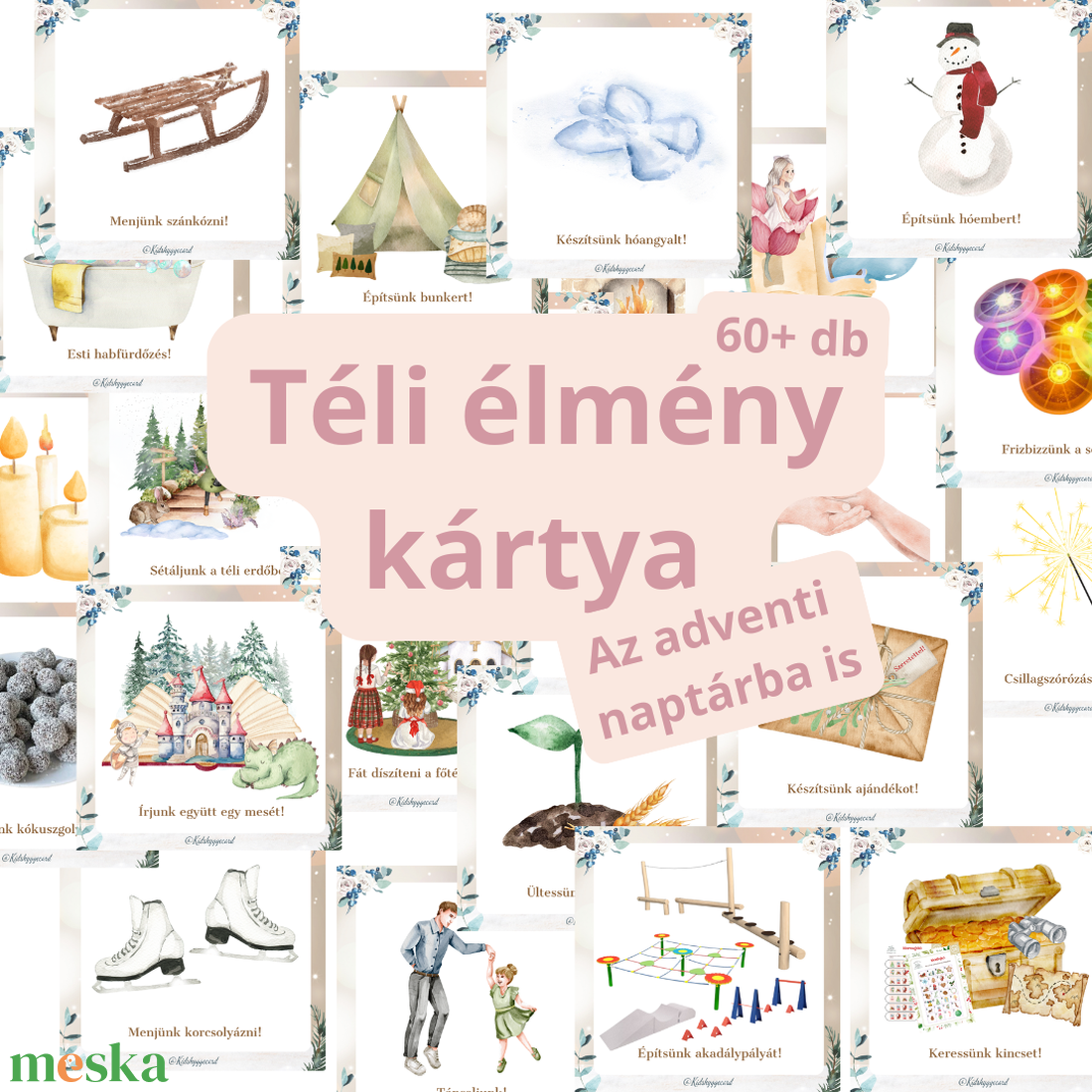 Téli élmény kártyák adventre is - játék & sport - készségfejlesztő és logikai játék - logikai játékok - Meska.hu Téli élmény kártyák adventre is - játék & sport - készségfejlesztő és logikai játék - logikai játékok - Meska.hu