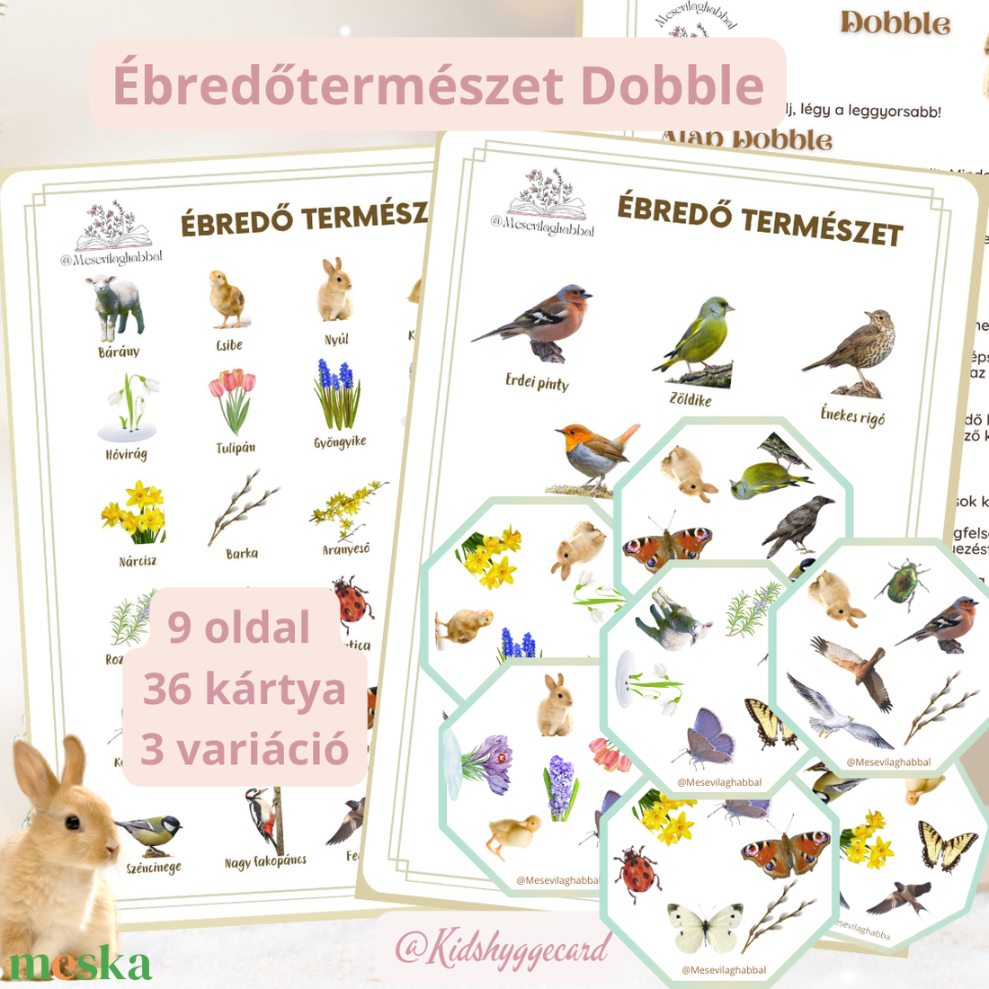 Dobble Húsvét tavasz - játék & sport - készségfejlesztő és logikai játék - memória játékok - Meska.hu Dobble Húsvét tavasz - játék & sport - készségfejlesztő és logikai játék - memória játékok - Meska.hu