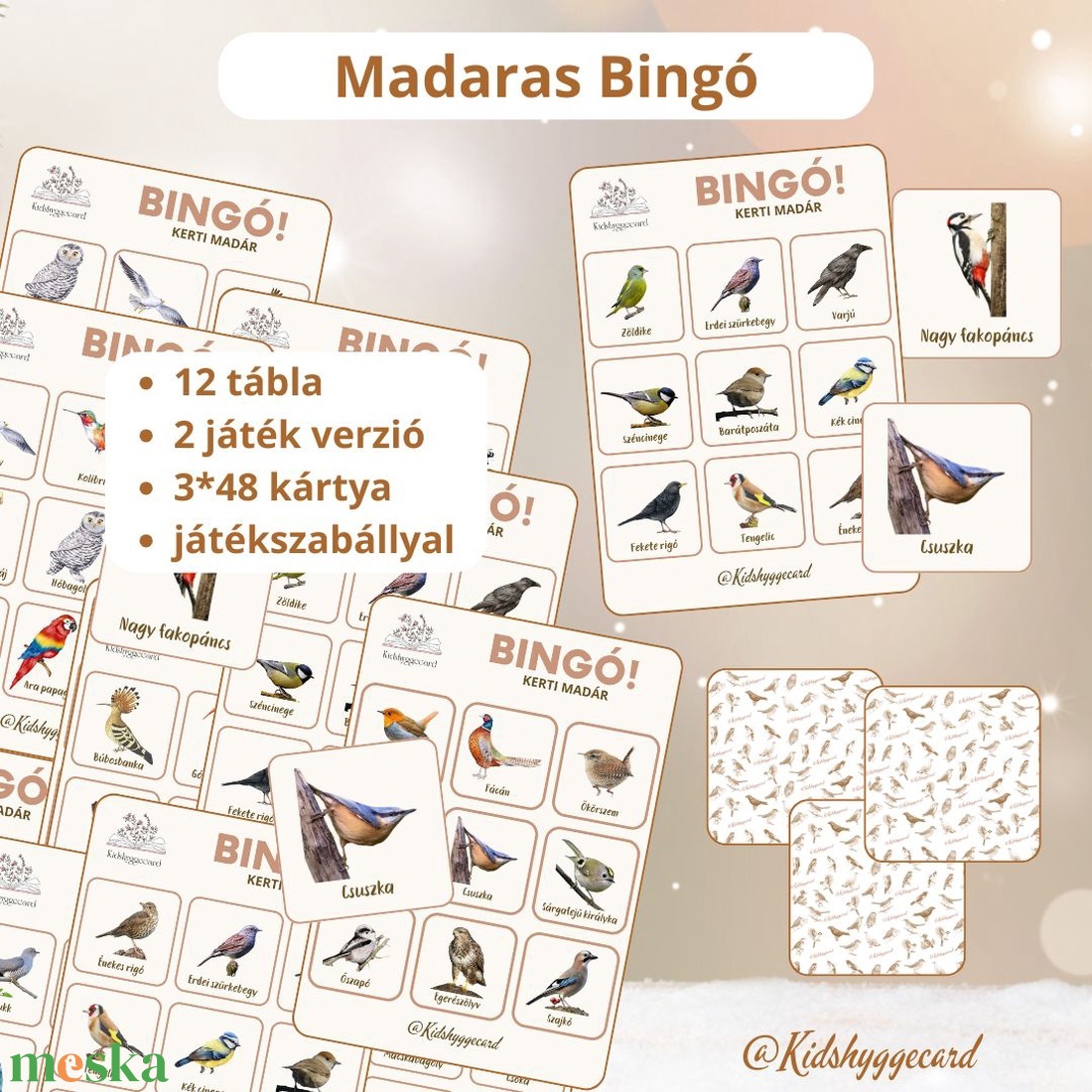Madaras bingó - diy (csináld magad) - egységcsomag - Meska.hu Madaras bingó - diy (csináld magad) - egységcsomag - Meska.hu