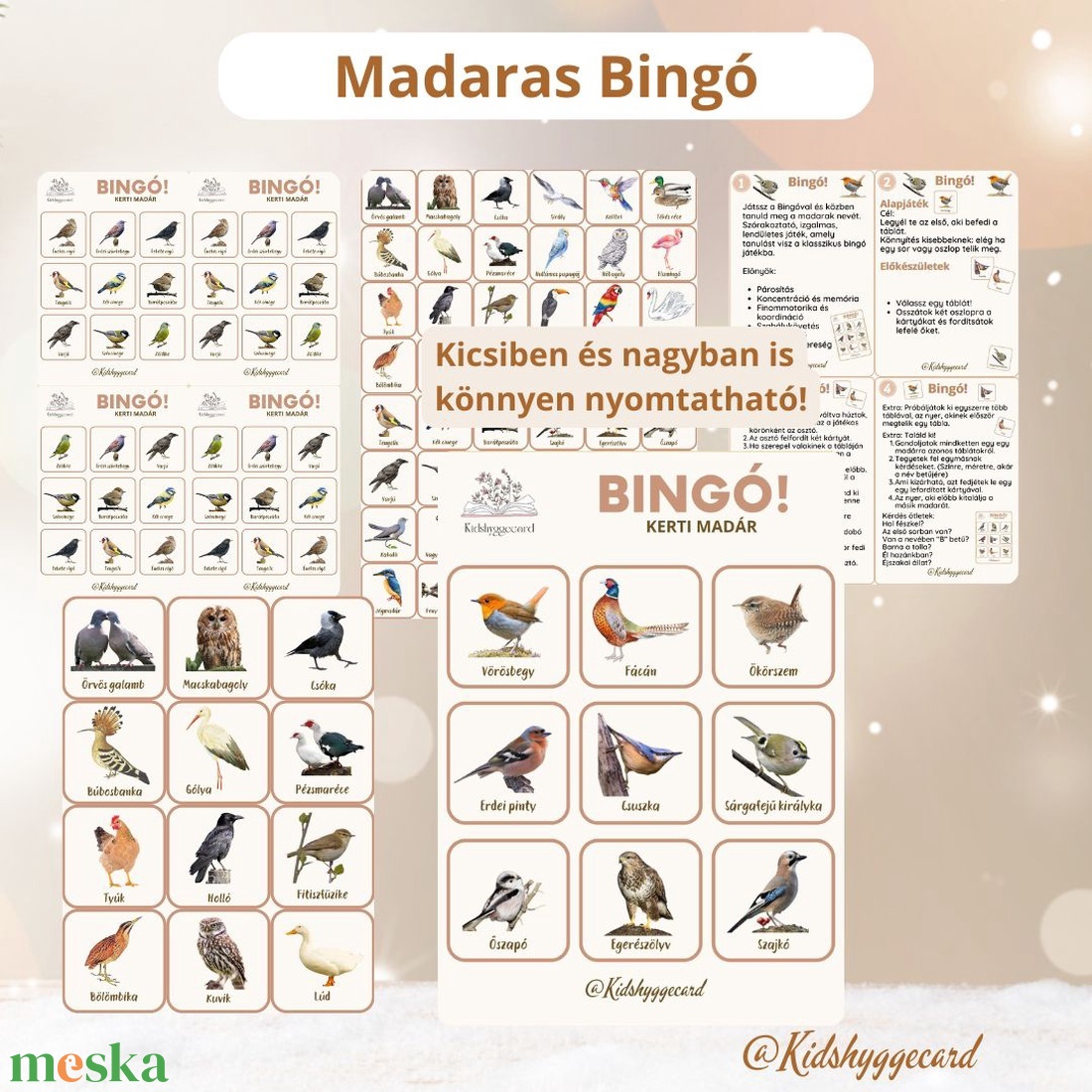 Madaras bingó - diy (csináld magad) - egységcsomag - Meska.hu Madaras bingó - diy (csináld magad) - egységcsomag - Meska.hu