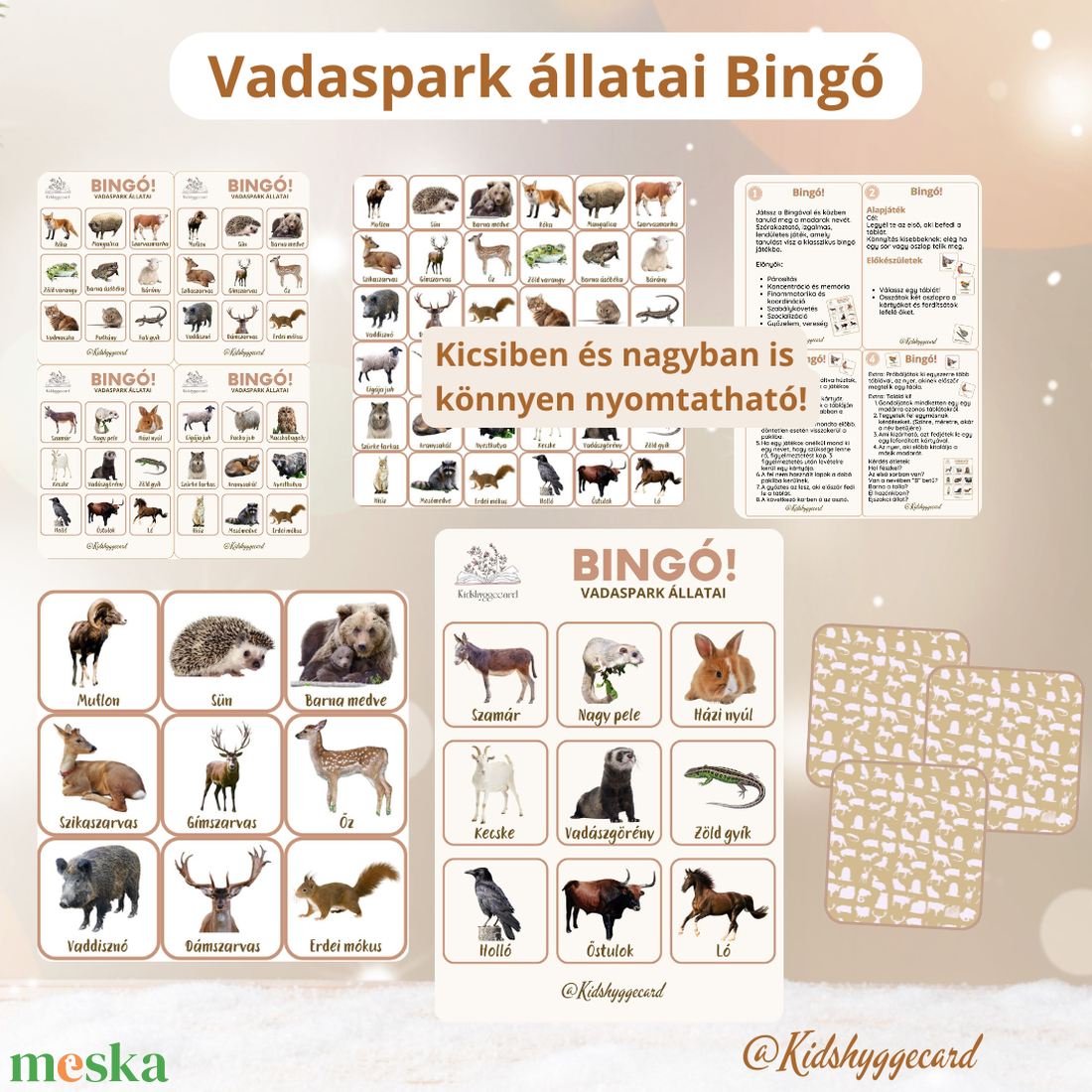Vadaspark állatai bingó - diy (csináld magad) - egységcsomag - Meska.hu Vadaspark állatai bingó - diy (csináld magad) - egységcsomag - Meska.hu