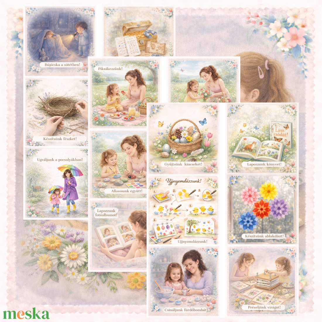 Tavaszi élmény kártyák bakancs lista programok - játék & sport - készségfejlesztő és logikai játék - logikai játékok - Meska.hu