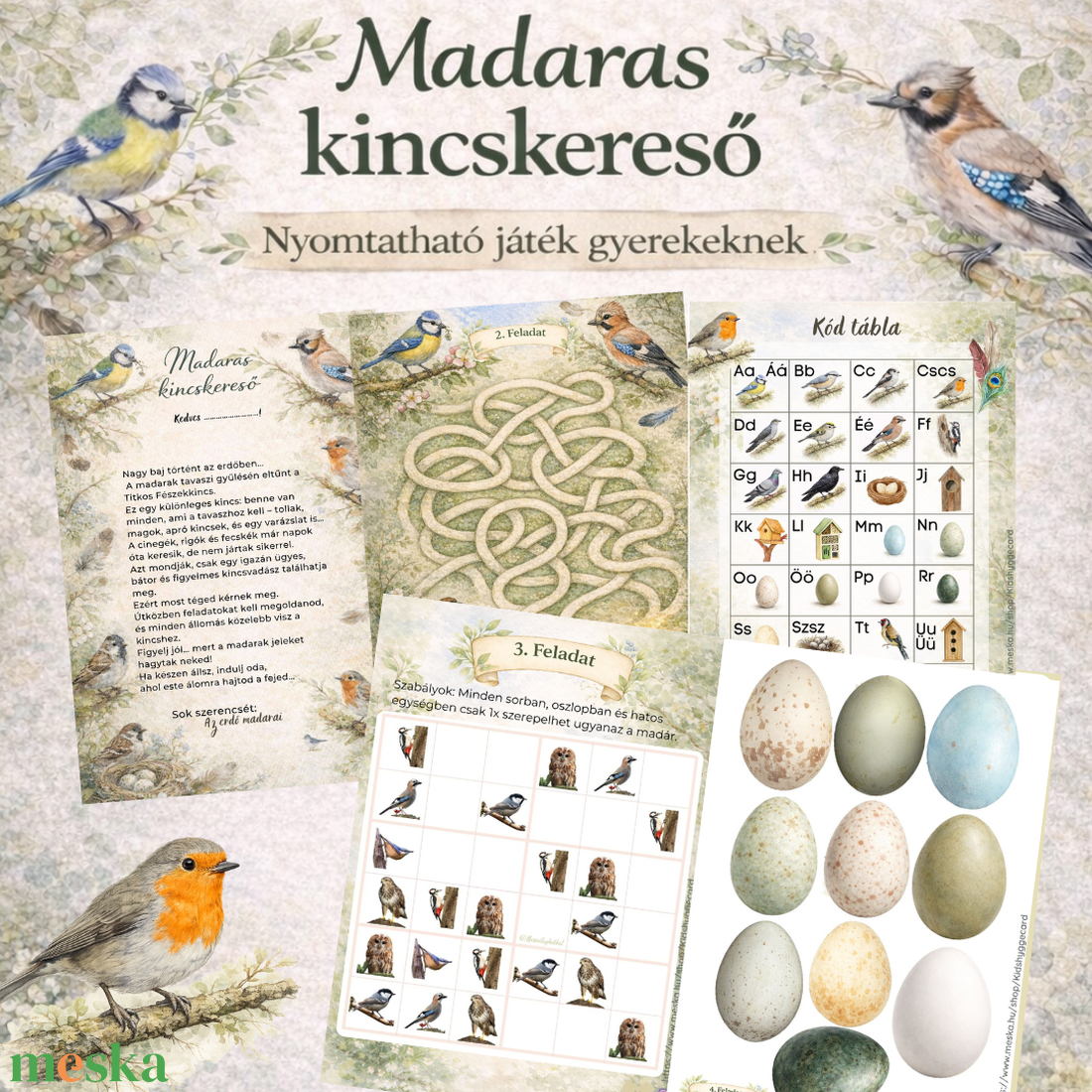 Madaras kincskereső logikai játék szabadulószoba - játék & sport - készségfejlesztő és logikai játék - logikai játékok - Meska.hu