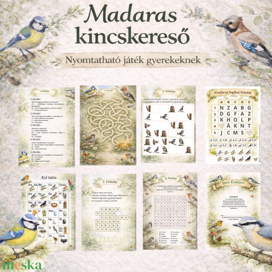 Madaras kincskereső logikai játék szabadulószoba - játék & sport - készségfejlesztő és logikai játék - logikai játékok - Meska.hu