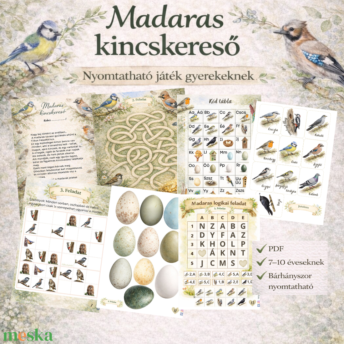 Madaras kincskereső logikai játék szabadulószoba - játék & sport - készségfejlesztő és logikai játék - logikai játékok - Meska.hu