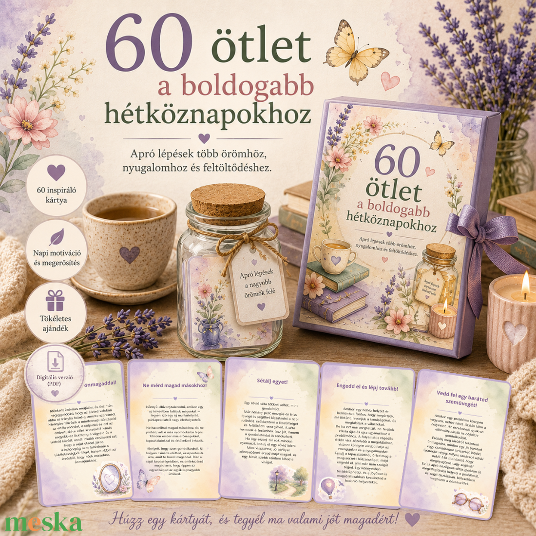 60 boldogság kártya - játék & sport - motivációs jutalomtábla - Meska.hu
