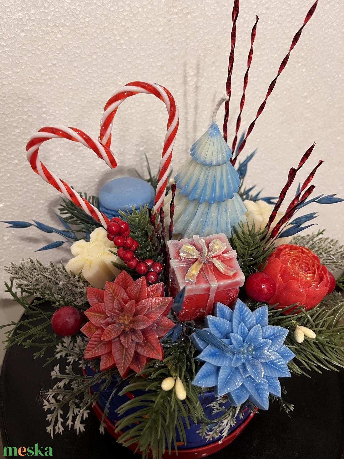 Színes adventi gyertyacsokor - karácsony - adventi díszek - adventi gyertyadíszek és koszorúdíszek - Meska.hu