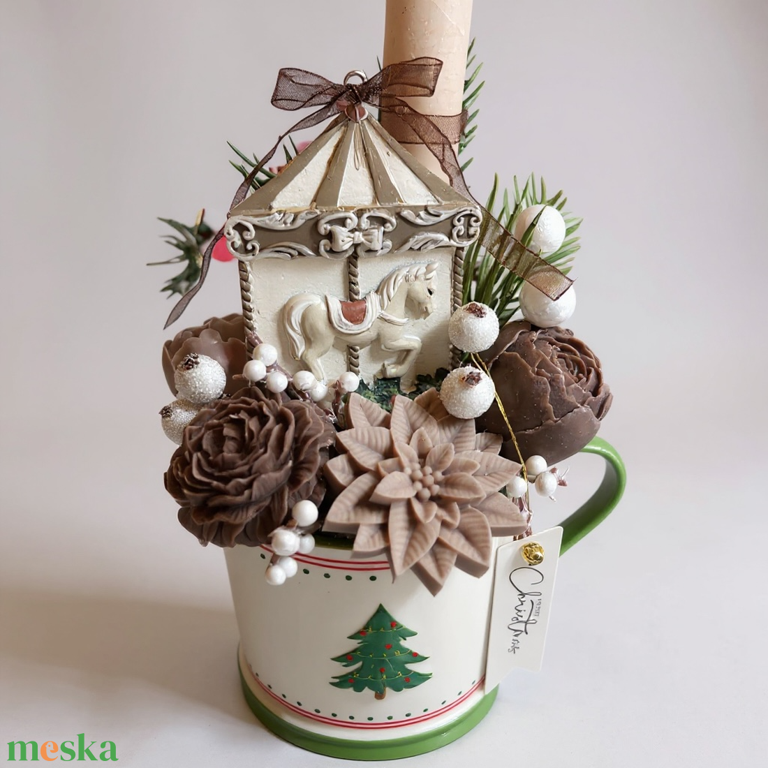 Bögrés adventi dísz - karácsony - adventi díszek - adventi asztaldísz - Meska.hu