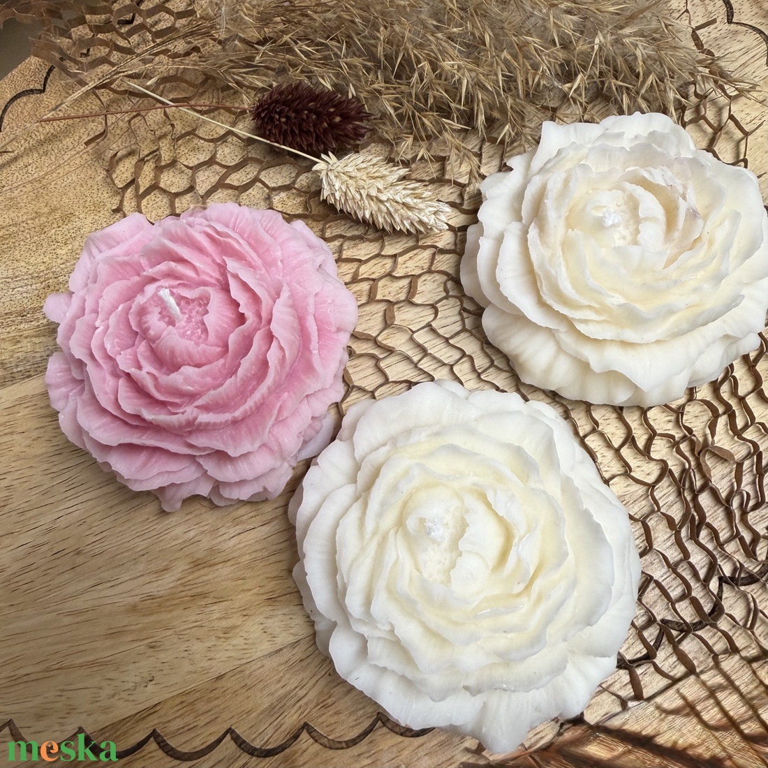 Bazsarózsa (peony) gyertya - otthon & életmód - gyertya, illat, aroma - gyertya - Meska.hu