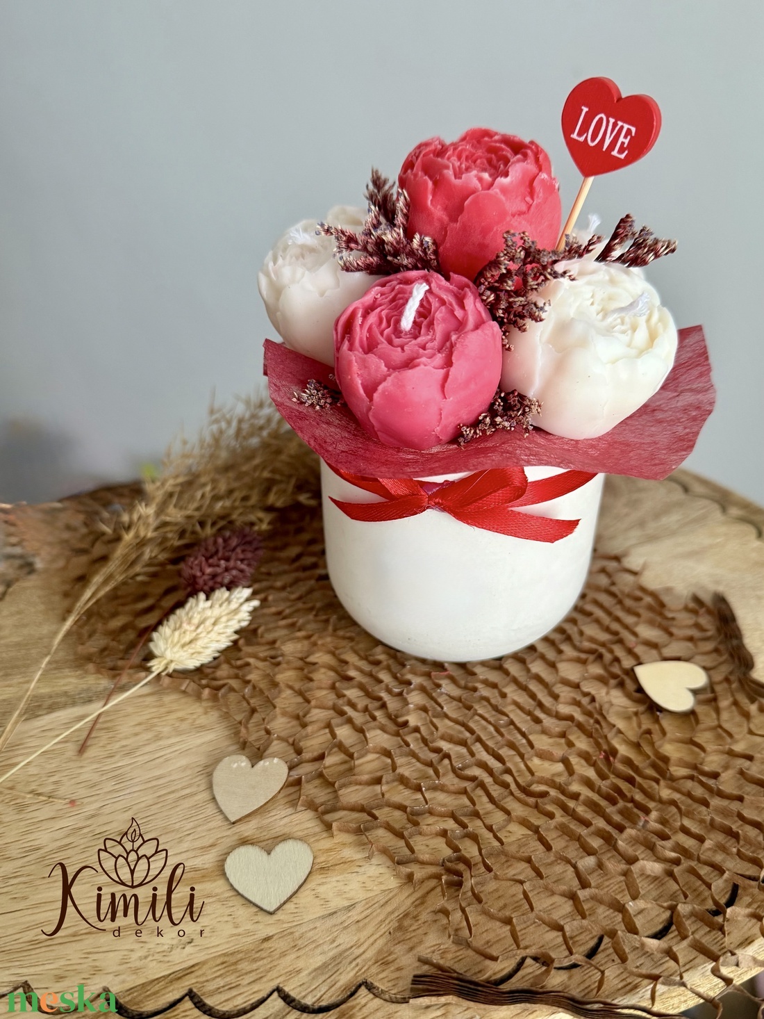 Valentin napi virágbox - otthon & életmód - gyertya, illat, aroma - gyertya - Meska.hu