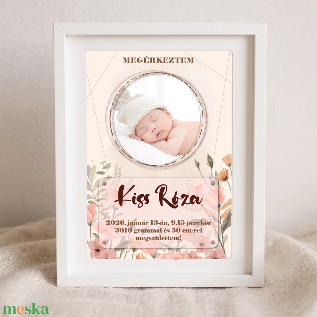 MEGÉRKEZTEM személyre szabható poszter - baba - mama - babaemlékek - bababejelentők - Meska.hu