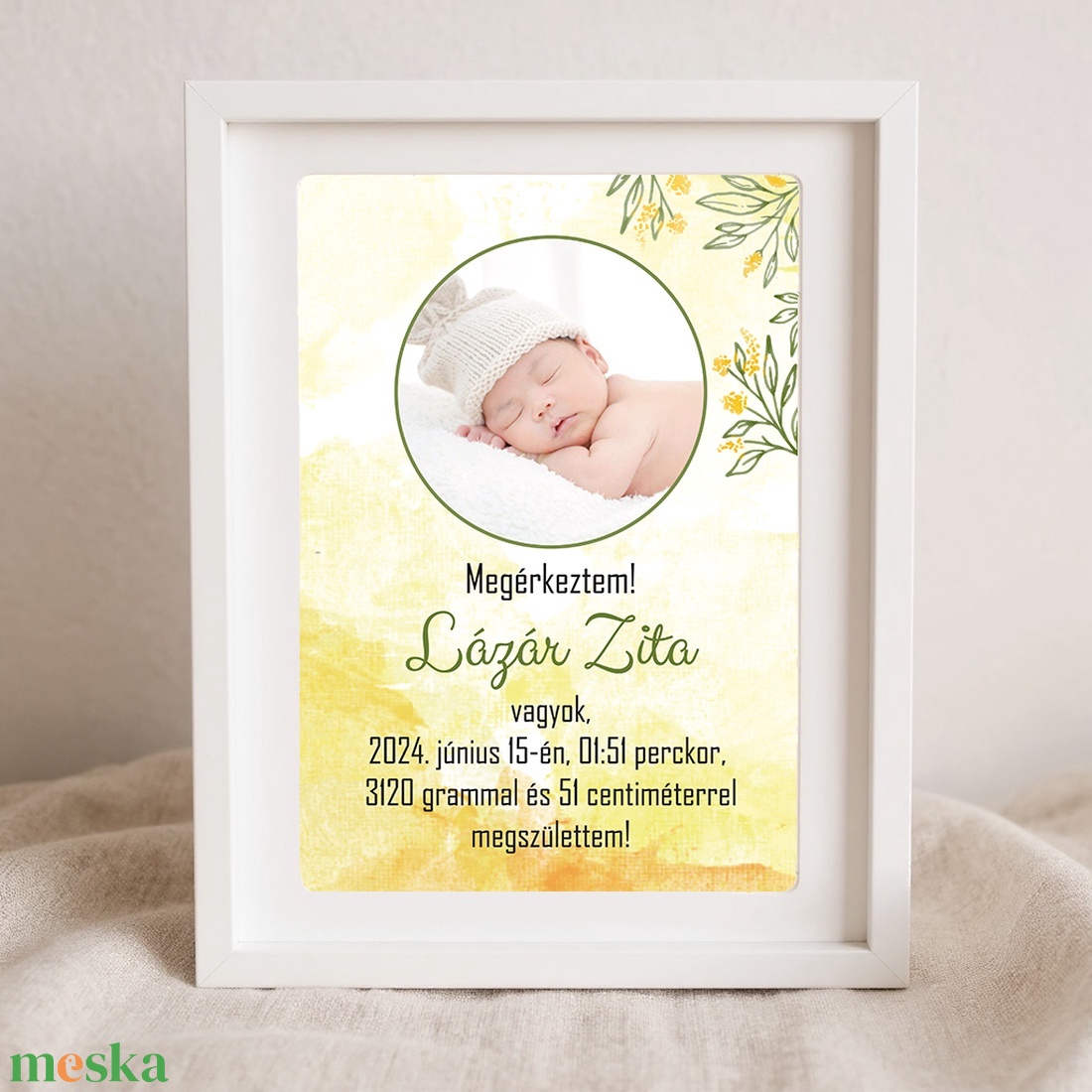 MEGÉRKEZTEM személyre szabható poszter - baba - mama - babaemlékek - bababejelentők - Meska.hu
