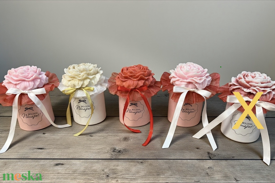 Nőnapi mini virágbox - otthon & életmód - gyertya, illat, aroma - illatviasz - Meska.hu