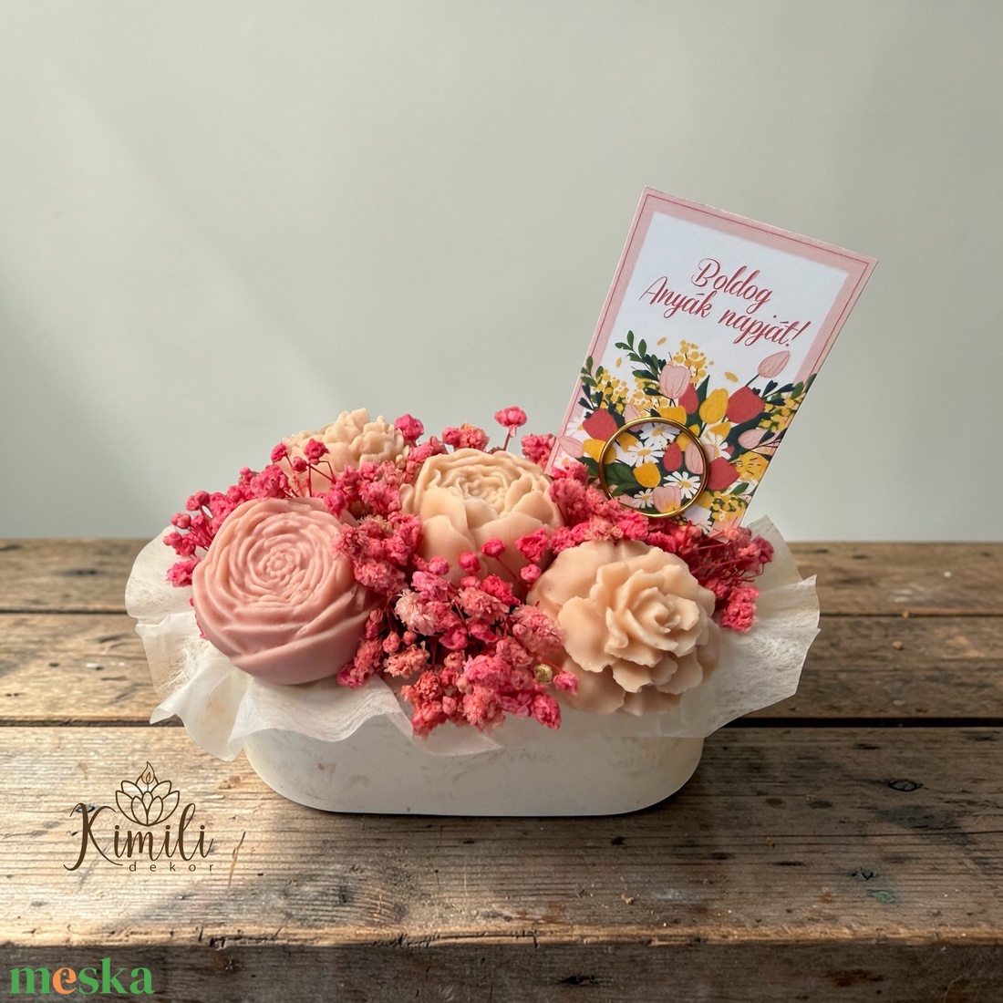 Mini viaszvirág box - otthon & életmód - virágdekoráció - virágok - virágbox - Meska.hu