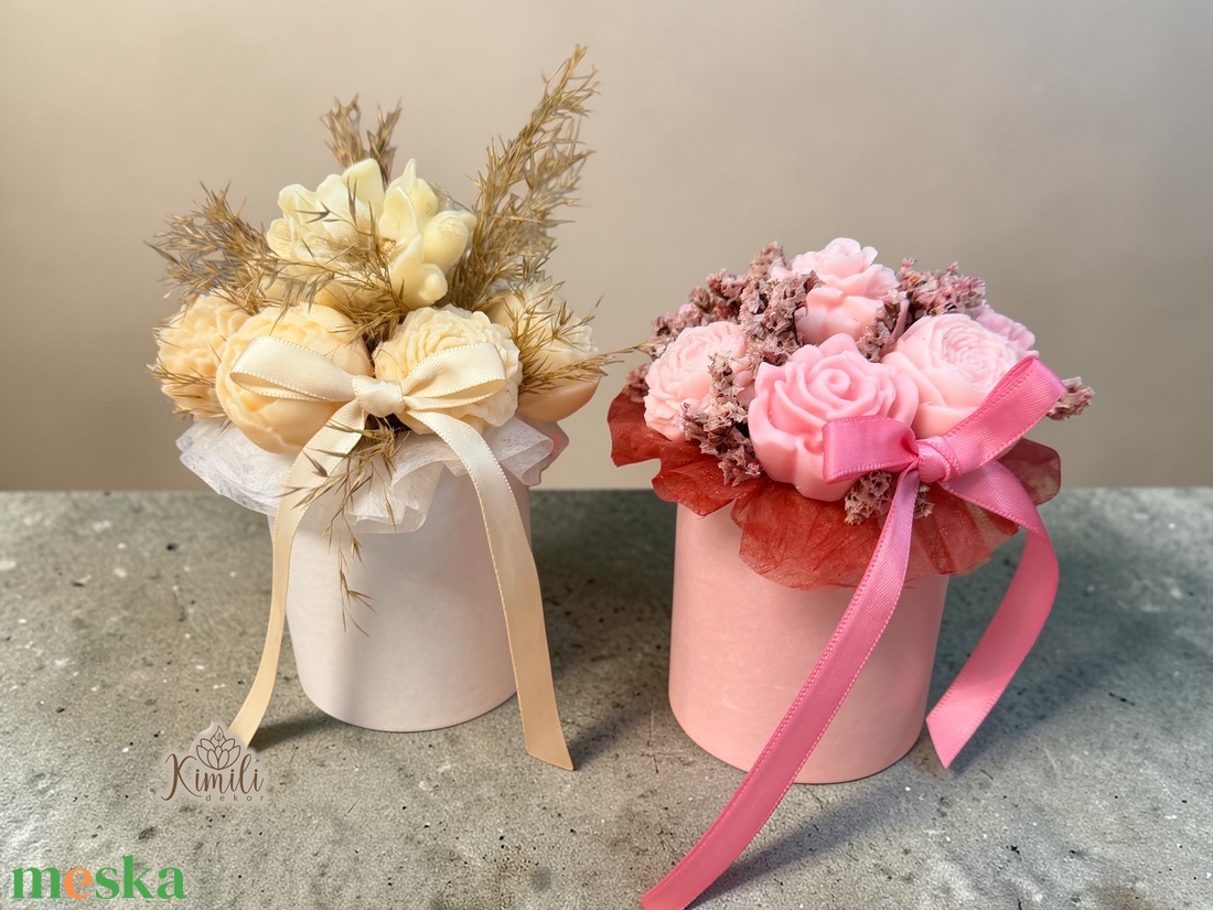 Mini viaszvirág box - otthon & életmód - virágdekoráció - virágok - virágbox - Meska.hu